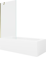 Mexen Vega baignoire rectangulaire 170 x 70 cm avec habillage et paroi de douche 1 panneau 90 cm, transparent, doré