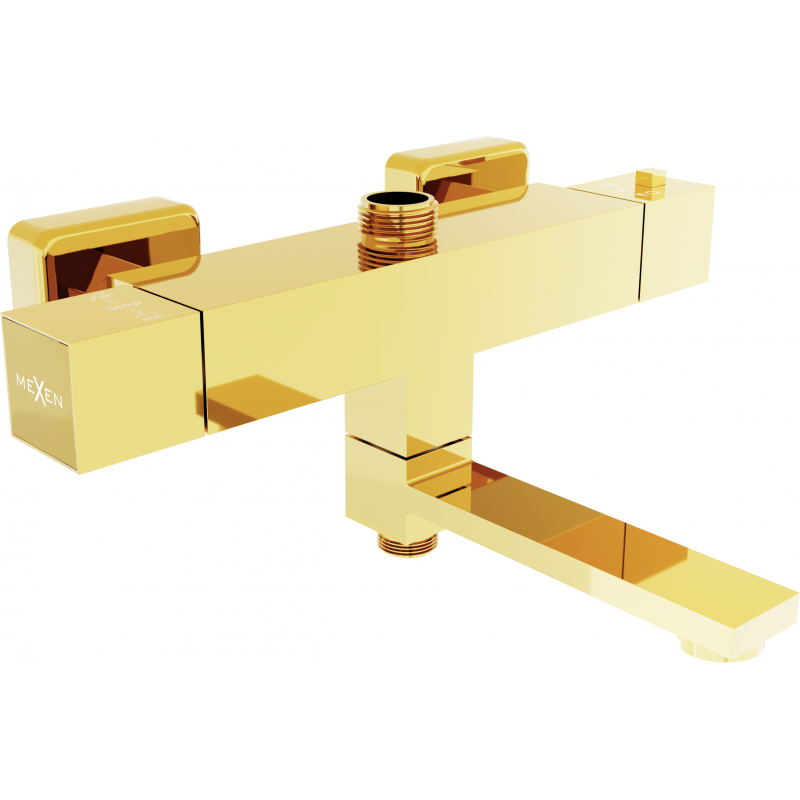 Batterie de bain-douche thermostatique Mexen Cube, or - 77910-50