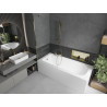 Mexen Vega baignoire rectangulaire 170 x 70 cm avec tablier et paroi 1 volet 90 cm, transparent, doré - 550117070X9509000050