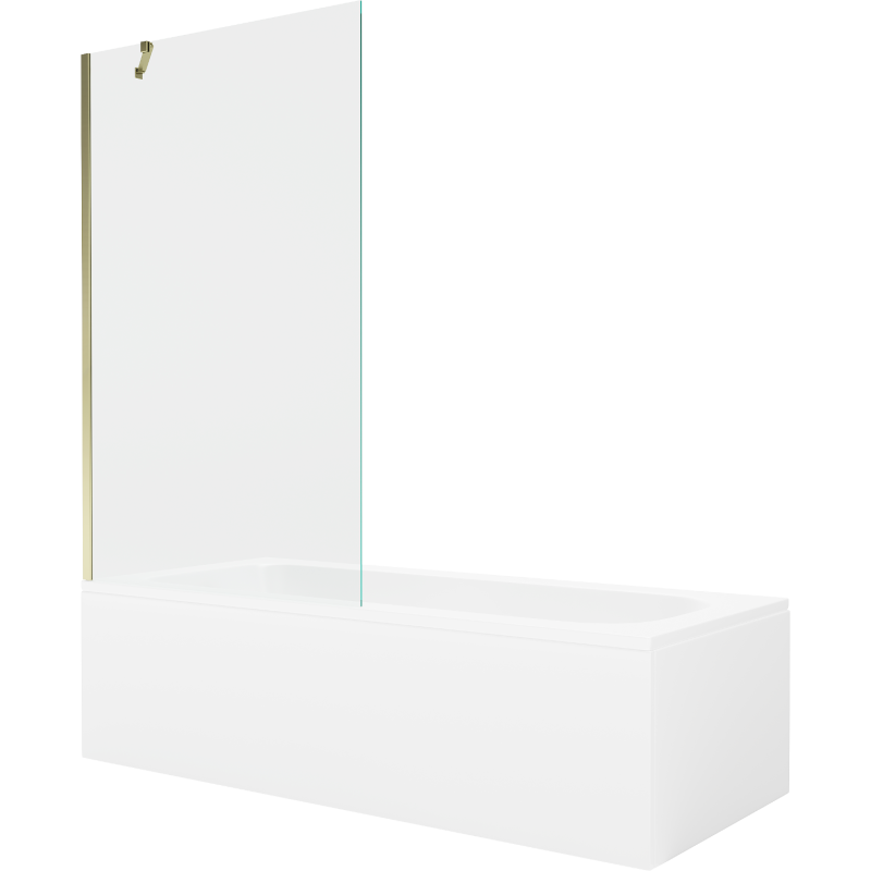 Baignoire rectangulaire Mexen Vega 150 x 70 cm avec revêtement et paroi 1-volet 100 cm, transparent, doré - 550115070X951000005?