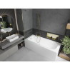 Mexen Vega baignoire rectangulaire 160 x 70 cm avec habillage et pare-chocs 1 volet 100 cm, transparent, doré