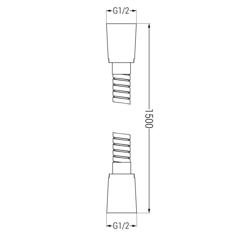 Mexen tuyau de douche 150 cm, chromé - 79460-00