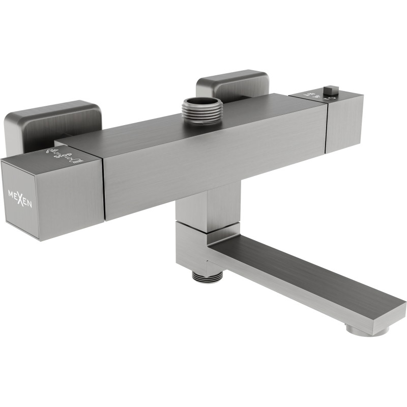 Mexen Cube mitigeur thermostatique bain-douche, gris canon brossé - 77910-66