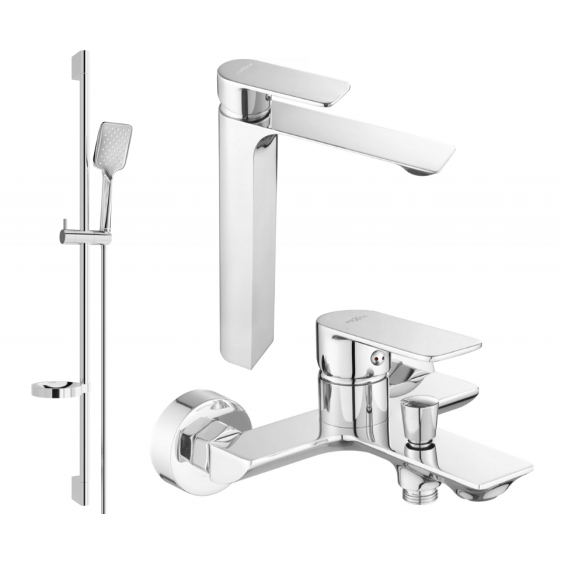 Mexen Alexa DQ62 ensemble de bain, chrome - 71213DS62-00