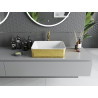 Mexen Catia lavabo de comptoir 48 x 38 cm, blanc/or motif écaille - 21314808