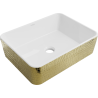 Mexen Catia lavabo de comptoir 48 x 37 cm, blanche/or motif écaille - 21314808