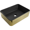 Mexen Catia lavabo de comptoir 48 x 37 cm, Noir mat/or motif écaille - 21314878