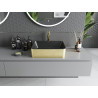 Mexen Catia Lavabo à poser 48 x 37 cm, noir mat/or motif lignes - 21314877