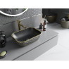 Mexen Rita lavabo de comptoir 45 x 32 cm, noir mat/motif carreaux doré - 21084579