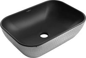 Mexen Rita lavabo sur plan 45 x 32 cm, noir mat/motif écaille argent - 21084572
