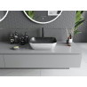 Mexen Rita lavabo sur plan 45 x 32 cm, noir mat/motif lignes argenté - 21084573
