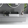 Mexen Catia lavabo à poser 48 x 37 cm, noir mat/motif lignes argenté - 21314873