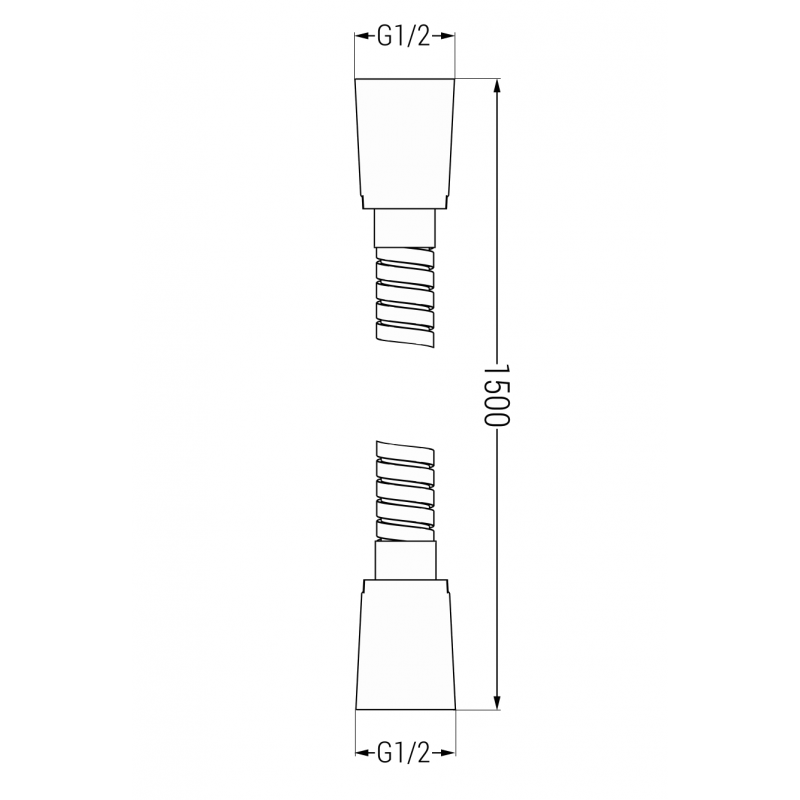 Mexen tuyau de douche 150 cm, blanc - 79460-20