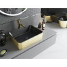 Mexen Catia Lavabo à poser 48 x 37 cm, noir mat/or motif lignes - 21314877