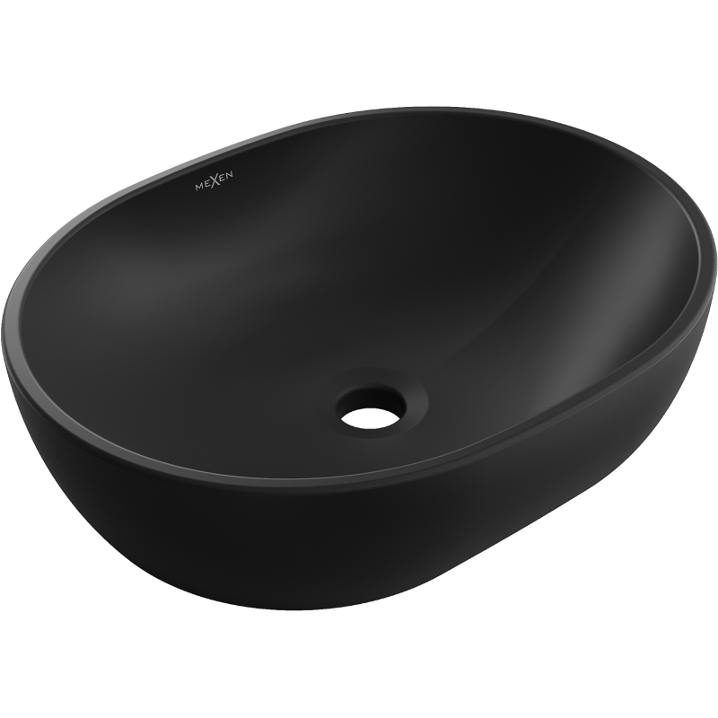 Mexen Viki lavabo de comptoir 48 x 35 cm, Noir mat - 21054885