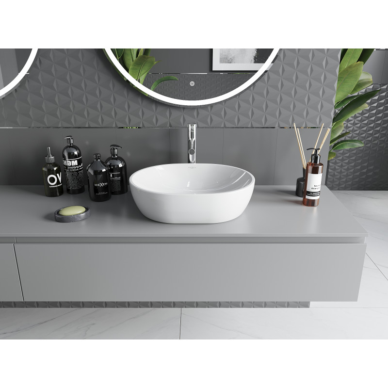 Mexen Viki lavabo sur plan 48 x 35 cm, blanc - 21054800