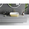 Mexen Rita lavabo posé sur plan 45 x 32 cm, blanc / lignes dorées - 21084553