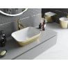 Mexen Rita lavabo à poser 45 x 32 cm, blanc/or motif écaille - 21084554
