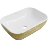 Mexen Rita lavabo à poser 45 x 32 cm, blanc/doré motif écailles - 21084554