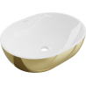 Mexen Viki lavabo à poser 48 x 35 cm, blanc/doré - 21054806
