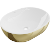 Mexen Viki lavabo de comptoir 48 x 35 cm, blanche/or - 21054806