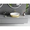 Mexen Viki lavabo à poser 48 x 35 cm, blanc/doré - 21054806