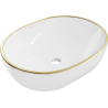Mexen Viki lavabo de comptoir 48 x 35 cm, blanche/bord en or - 21054805