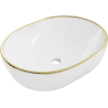 Mexen Viki lavabo sur plan 48 x 35 cm, blanc/rebord doré - 21054805