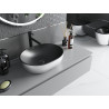 Mexen Viki lavabo à poser 48 x 35 cm, noir mat/motif lignes argenté - 21054873