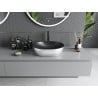 Mexen Viki lavabo à poser 48 x 35 cm, noir mat/motif argent lignes - 21054873