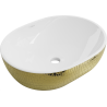 Mexen Viki lavabo de comptoir 48 x 35 cm, blanche/or motif écaille - 21054808