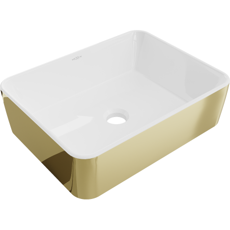 Mexen Catia lavabo de comptoir 48 x 37 cm, blanche/or - 21314806