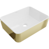 Mexen Catia lavabo de comptoir 48 x 37 cm, blanche/or - 21314806