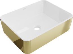 Mexen Catia lavabo de comptoir 48 x 37 cm, blanche/or - 21314806