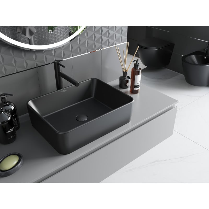 Mexen Catia lavabo à poser 48 x 37 cm, noir mat - 21314885