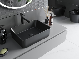 Mexen Catia lavabo de comptoir 48 x 37 cm, Noir mat - 21314885