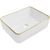 Mexen Catia lavabo de comptoir 48 x 37 cm, blanche/bord en or - 21314805