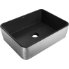 Mexen Catia lavabo de comptoir 48 x 37 cm, Noir mat/Argent motif lignes - 21314873
