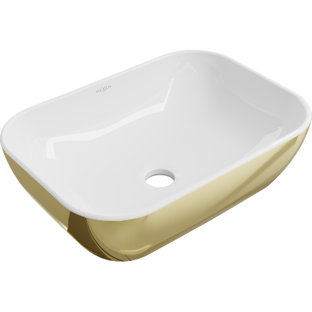 Mexen Rita lavabo de comptoir 45 x 32 cm, blanche/or - 21084506