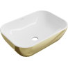 Mexen Rita lavabo de comptoir 45 x 32 cm, blanche/or - 21084506