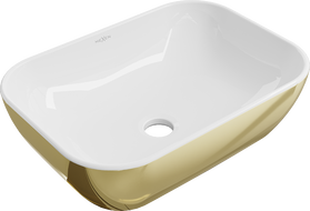 Mexen Rita lavabo de comptoir 45 x 32 cm, blanche/or - 21084506