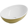 Mexen Elza lavabo à poser 40 x 33 cm, blanc/or motif écaille - 21014008