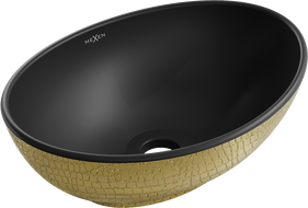 Mexen Elza vasque à poser 40 x 33 cm, noir mat/motif doré écailles - 21014028