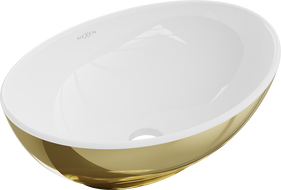 Mexen Elza lavabo à poser 40 x 33 cm, blanc/doré - 21014006