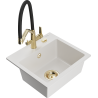 Mexen Milo évier granit 1-bac avec robinet cuisine Duo, blanc - 6505-20-671701-57-G