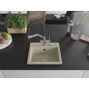 Mexen Milo évier en granit 1 bac avec robinet de cuisine Duo, beige - 6505-69-671701-07