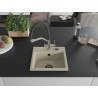Mexen Milo évier en granit 1 bac avec robinet de cuisine Duo, beige - 6505-69-671701-07-B