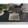 Mexen Milo évier de cuisine en granit 1 bac avec robinet Duo, beige - 6505-69-671701-57-B