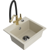 Mexen Milo évier en granit 1 bac avec mitigeur Duo, beige - 6505-69-671701-57-B