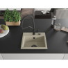Mexen Milo évier en granit 1 bac avec robinet de cuisine Duo, beige - 6505-69-671701-70-B
